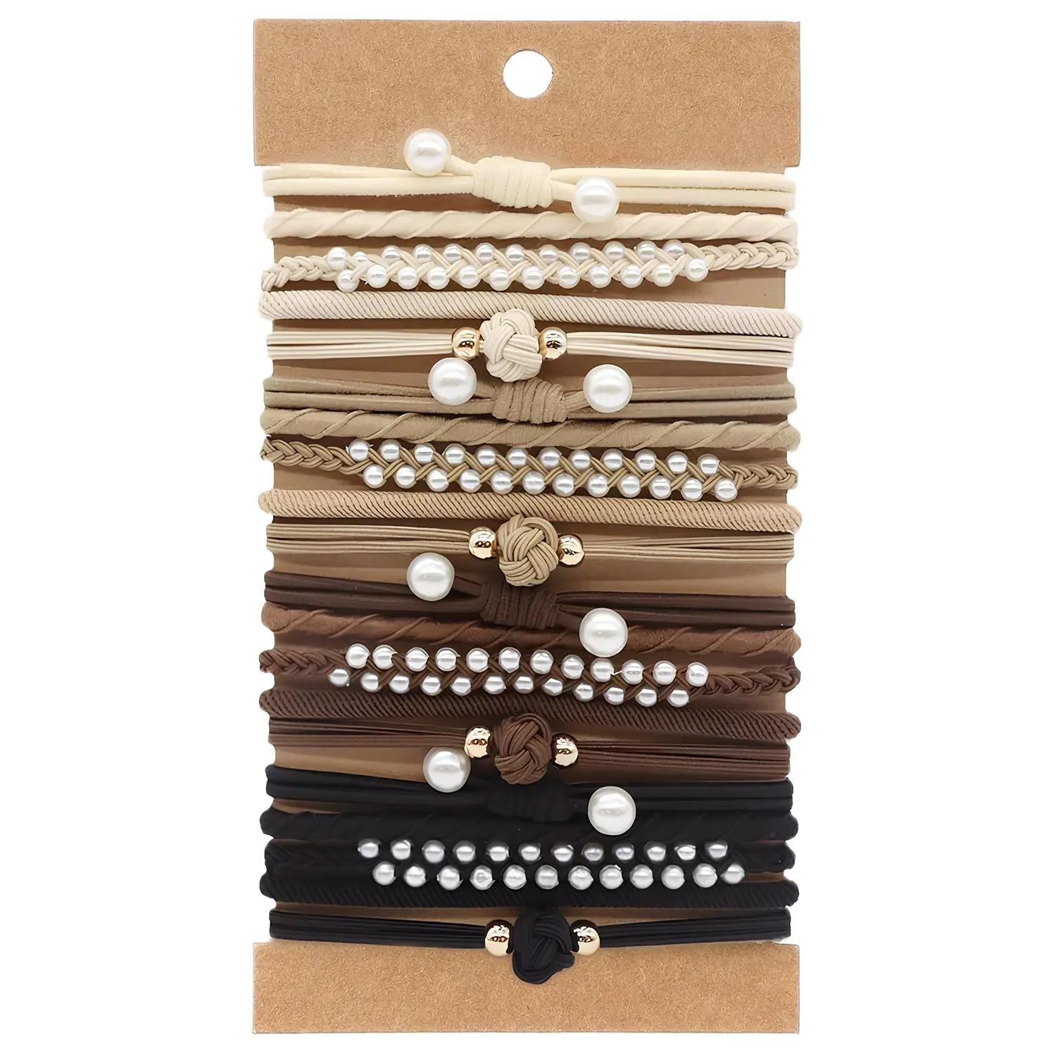

20 Pack Thick Stretchy Durable Hair Ties, No Pull Nylon Ponytail Holders for Women & Girls, Ideal for Thin Long Curly Hair