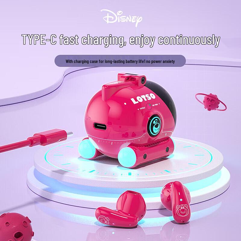 Disney Strawberry Bear Wireless Bluetooth Half In-Ear Earbuds