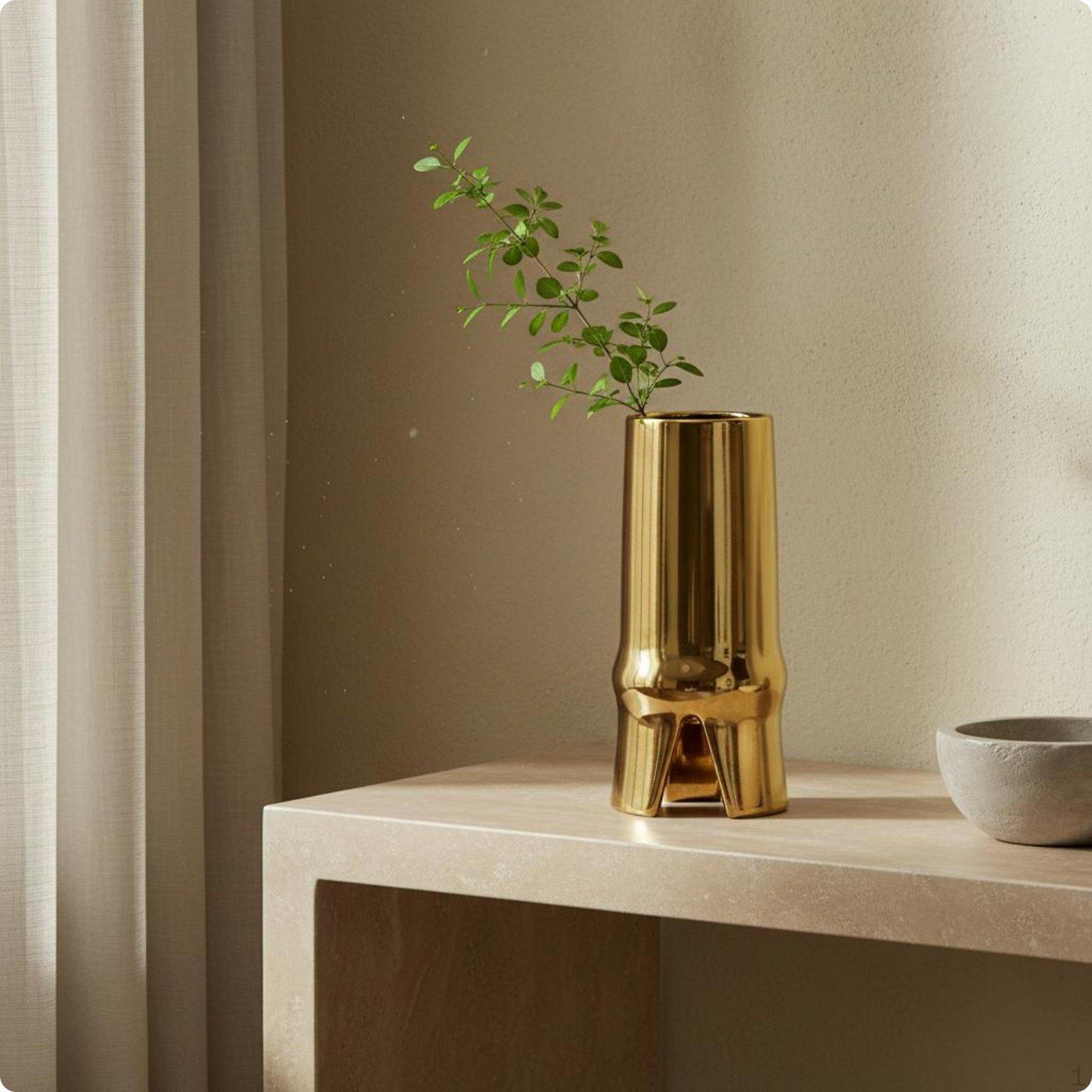 Geometric Ceramic Vase Minimalist Flower Artistic Modern Planter for Model