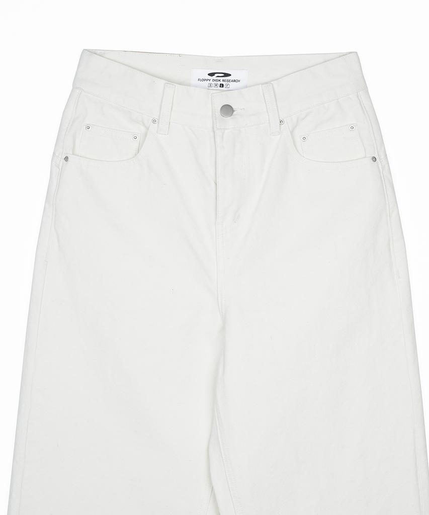 FDR Straight Fit Canvas Cotton Jeans Cream