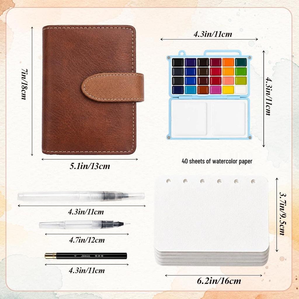 Pearlescent Watercolor Set: 24 Colors for Beginners & Art Students, Portable for Doodling & Painting