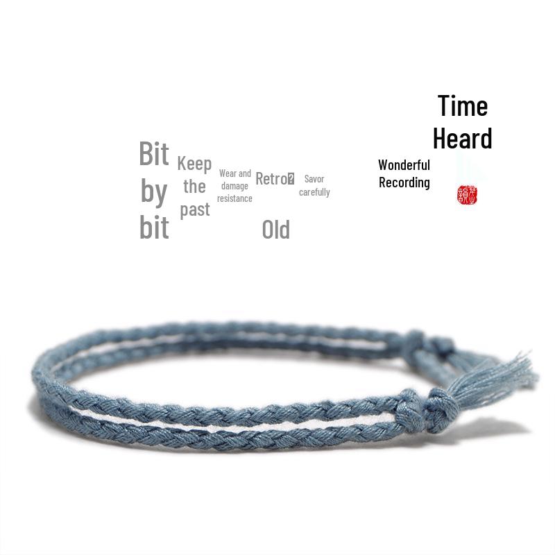 Dopamine Multicolor Cotton Hand-Woven Bracelet - Ladies Simple Bangle