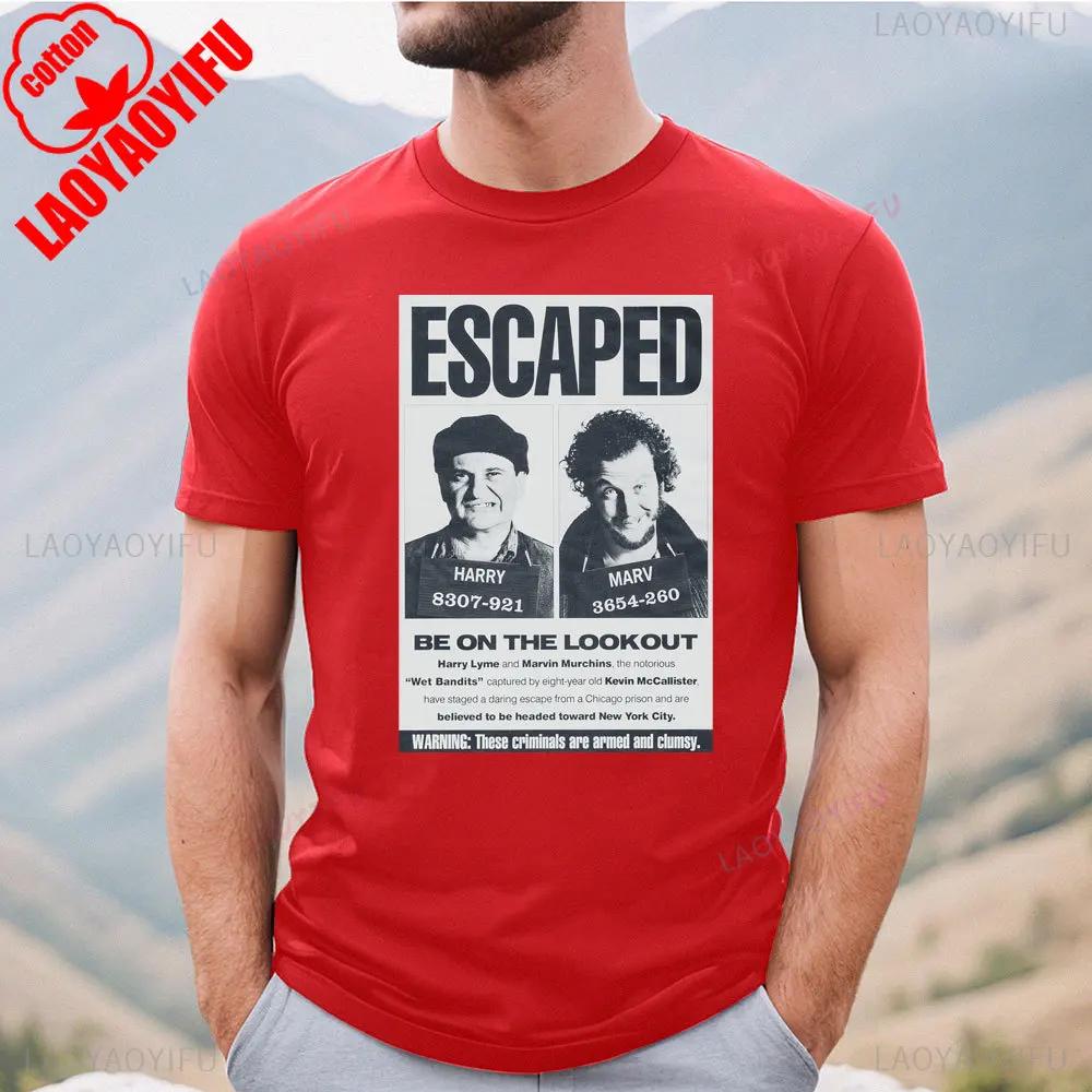 2025 Funny Home Alone Thief Mens High Quality T Shirt Vintage TeeShirt Short Sleeve Round Collar TShirt Cotton Adult Tops