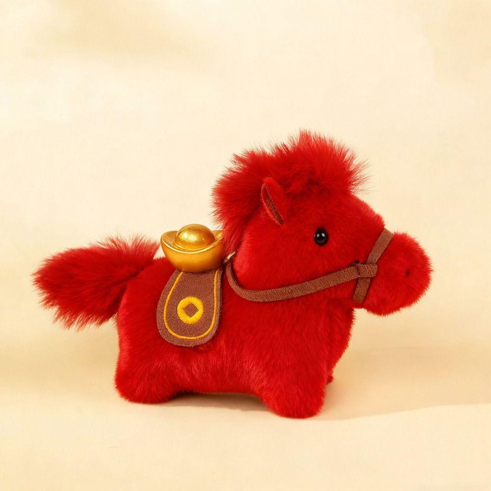 Cute Plush Horse Ornament Creative Cartoon Steed Doll Adorable Zodiac Pony Figurine  Year of Horse
