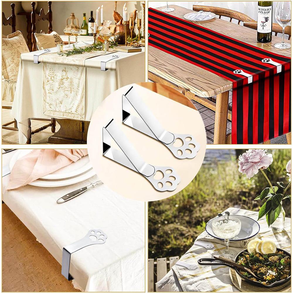 4pcs/set Outdoor Thick Table Tablecloth Clip With Cat Claws Stainless Steel Clip Suitable For Weddings Restaurants Accessories