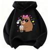 Stijlvolle Hoodie voor Meisjes met Capybara Print en Capuchon Kinder Kinder Sweatshirt Leuke Hoody Jongens Meisjes Herfst Winter Casual