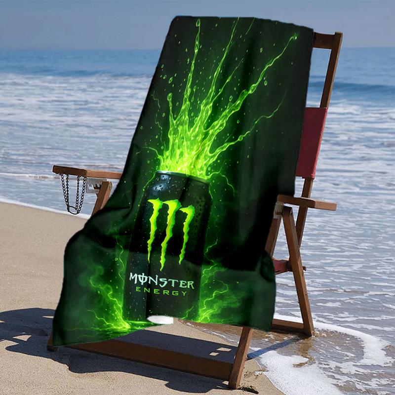 Beweis Strandtuch mit Monster Energy LOGO Muster - weich, saugfähig, schnelltrocknend, maschinenwaschbar - perfekt zum Schwimmen, Camping, Baden