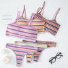 Dámské barevné bavlněné spodní prádlo Barevná pruhovaná podprsenka s tangami Spodní prádlo v kontrastní barvě Dámské bezešvé spodní prádlo Crop Tops