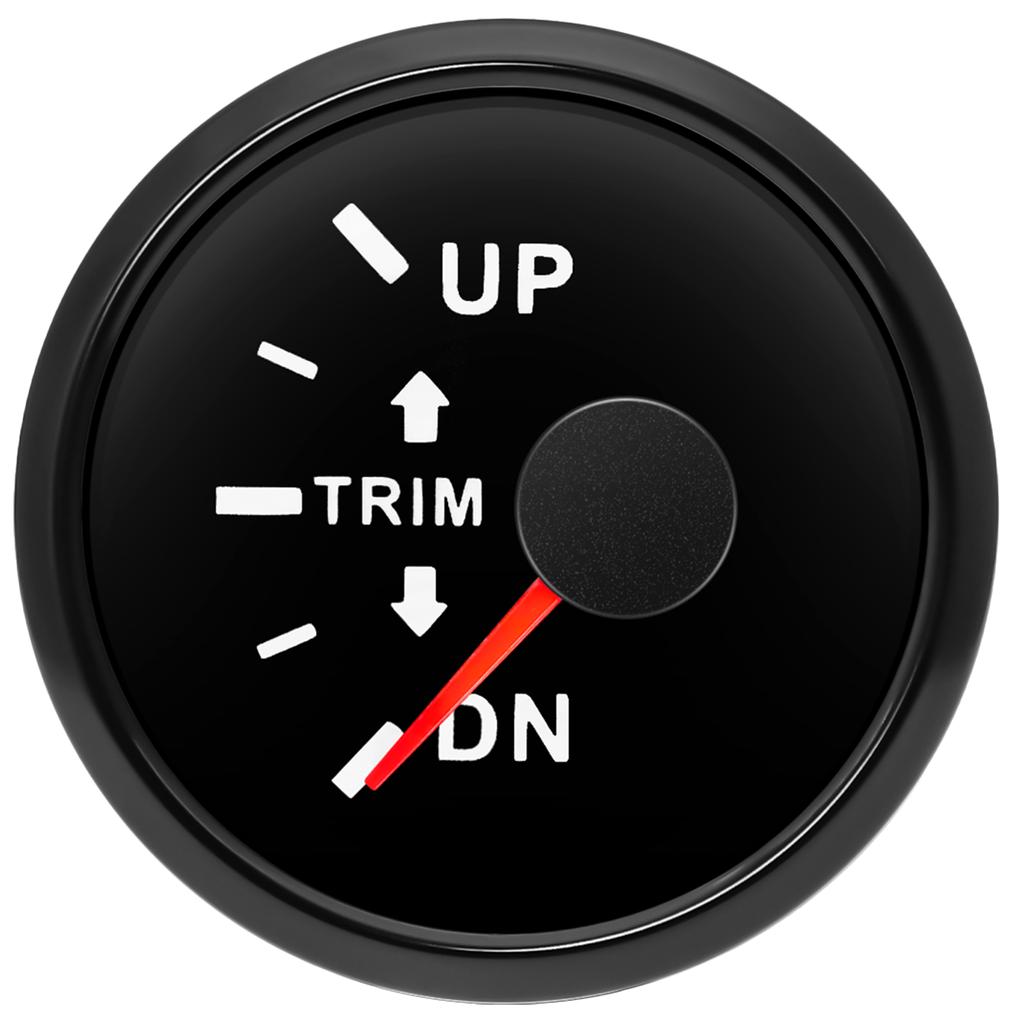 12~24V 2"52mm Marine Trim Gauge Trim Tilt Indicator Up Down IP67 Waterproof Outboard Boat Trim Mete with Red LED Pointer