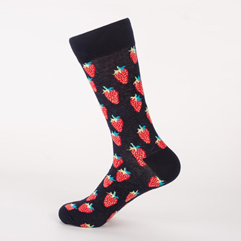 Bunte Herren-Fruchtsocken - Mittellang, Kartenloses Design für Paare