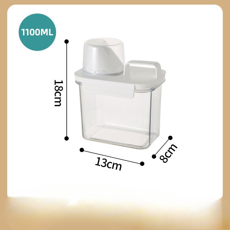 

Контейнер для хранения стирального порошка Герметичный Мерный стакан с делениями Резервуар для хранения Бутылка для порционирования Ведро для хранения жидкого средства для стирки 1100ml sealed rice jar