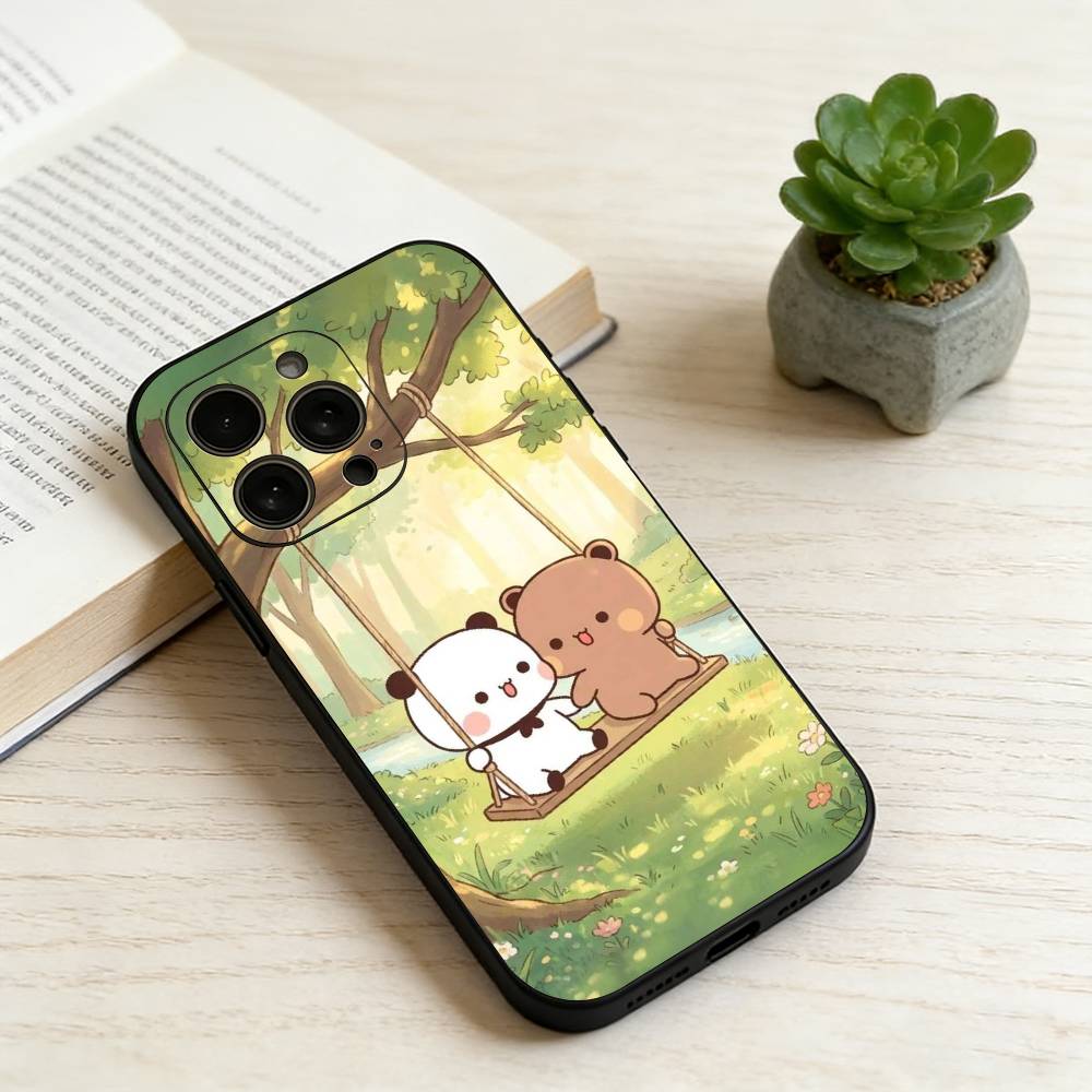 Cute B-BuBu D-DuDu Phone Case For iPhone 17, 16,15,14,13,12,11 Plus,Pro Max, Others Soft Black Cover