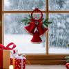 Weihnachtsglocken-Anhänger für den Baum Beflockte Feiertagsdekoration Aufhängbare Weihnachtsdekorationen für Zuhause Haustür Büro Kranz