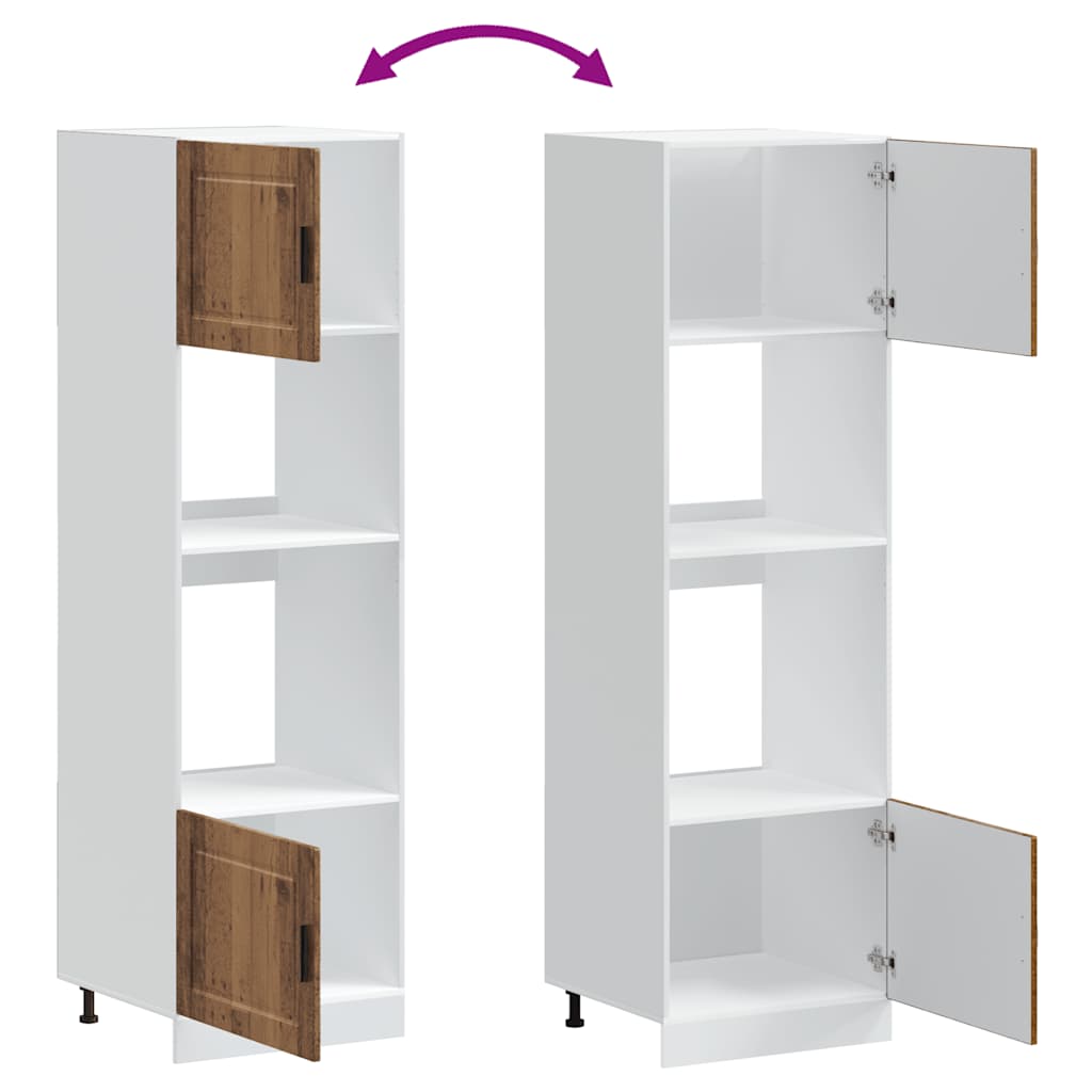 Porto Oven Cabinets (2 Pcs) Vintage Wood Look Particleboard