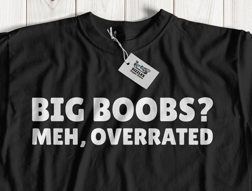 Big Boobs? Meh, Overrated! Funny Mastectomy T-Shirt Breast Reduction Tees