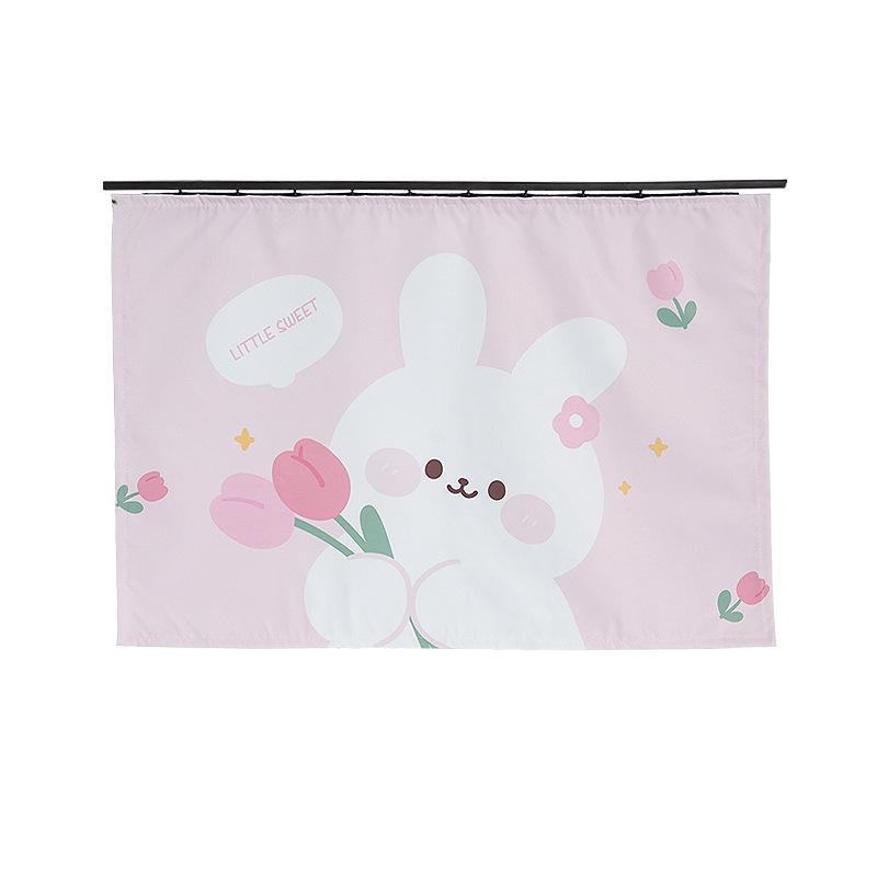Blue Rain Tulip Rabbit Car Sunshade: Universal Summer Car Window Curtains for Sun Protection