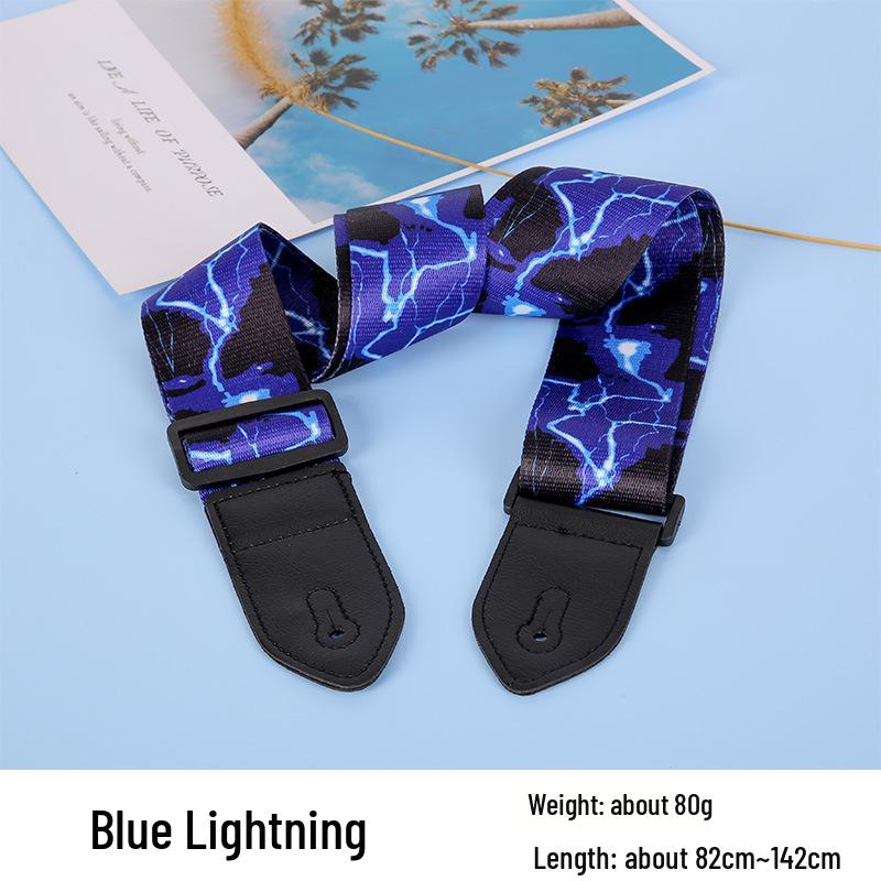 Unisex poszerzany i pogrubiony poliestrowy pasek do gitary/basu - Styl folk, konstrukcja bez dziurkowania