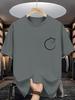 Unisex Crew Neck Tee Simple Line Sleeping Cat Chest Graphic Print Soft Cotton Loose Short Sleeve Summer Casual Male Streetwear Tops