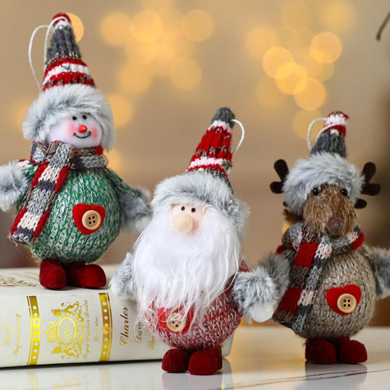 Décorations Mignonnes de Noël Bonhomme de Neige Renne Décorations d'Arbre de Noël Cadeaux Père Noël Ornements de Noël pour Fournitures de Fête du Nouvel An