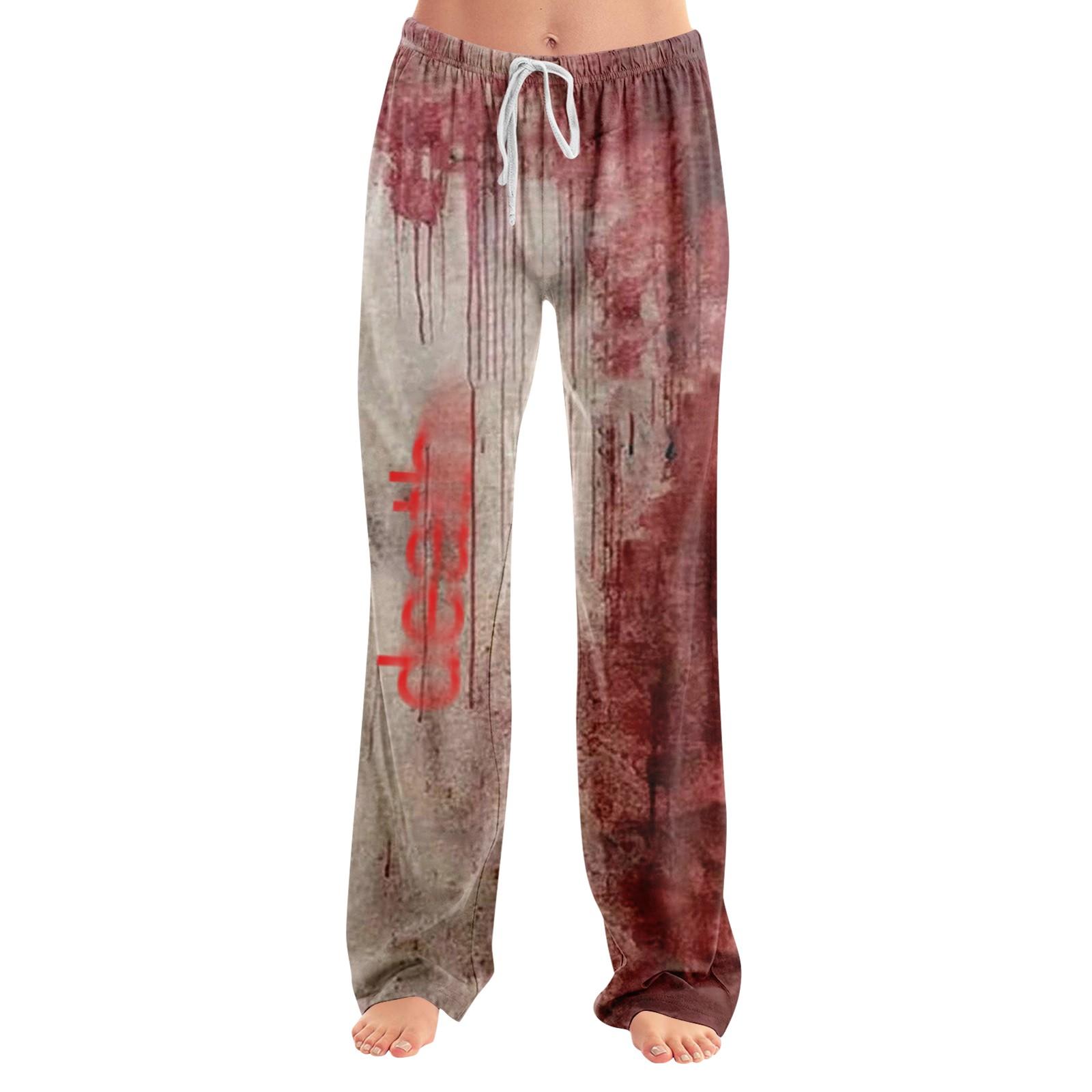 

Жіночі піжамні штани, одяг для сну, повсякденні штани на шнурках, еластичні пояси, зручні прямі вільні штани для йоги M