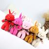 16CM Plush Toy Rabbit with Ribbon Bow Siamese Rabbits Toys Key Chain Pendant Gifts for Children Kids Toy Wedding Gifts