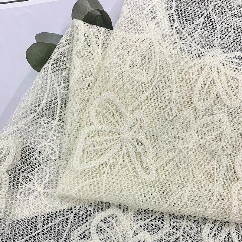 3D Butterfly Embroidery Lace Fabric for Dresses & Children's Clothing