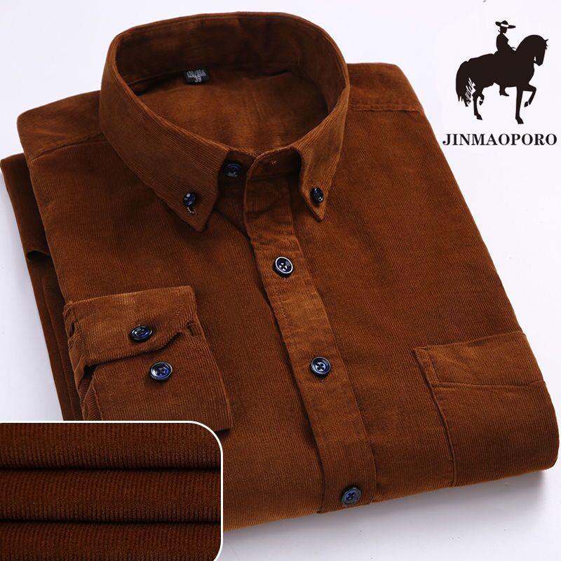 Herren Langarm Cordhemd - 100% Baumwolle, Lässige Passform, Übergröße, Ideal für Herbst & Winter