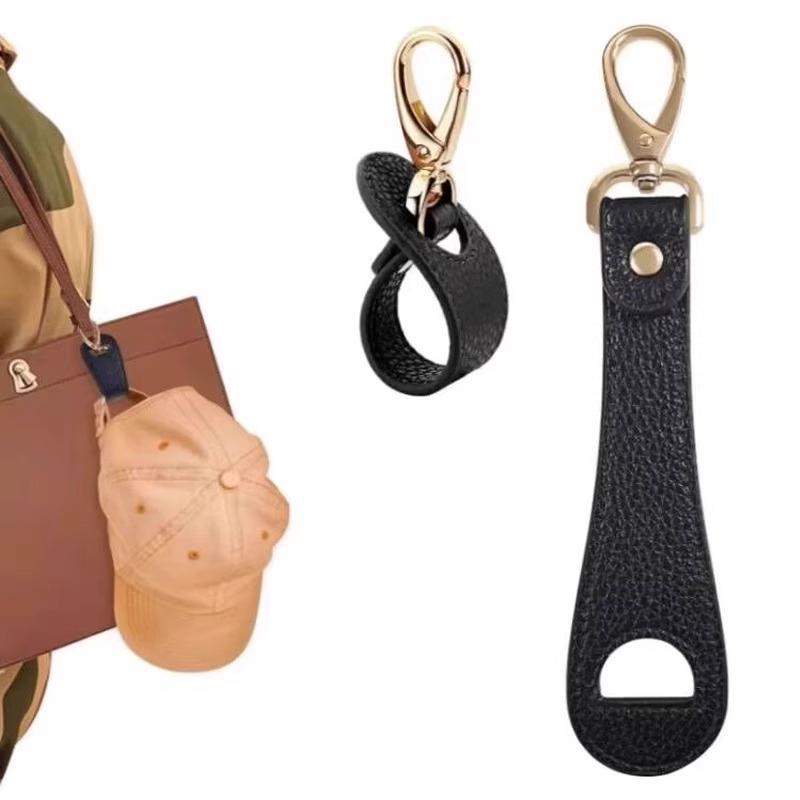 Travel Hat Clip Leather Simple Golf Baseball Hat Clip Summer Hat Strap Towel Glove Storage Wallet Buckle Hands-free Latch Clip