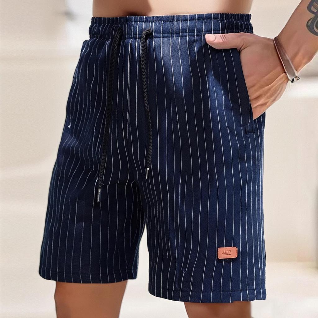 Men's Lace-up Breathable Quick Striped Dry Sweatpants Men's Cargo Shorts Casual Pants