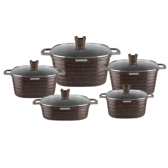 10-Piece Non-stick Aluminum Die-cast Cookware Set: