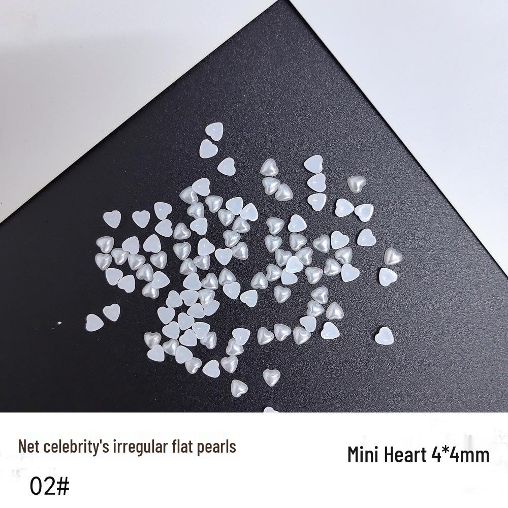 Mini Nail Art Pearls: Irregular Heart, Water Drop, Moon Flat Back Rhinestones for DIY Handmade Nail Jewelry