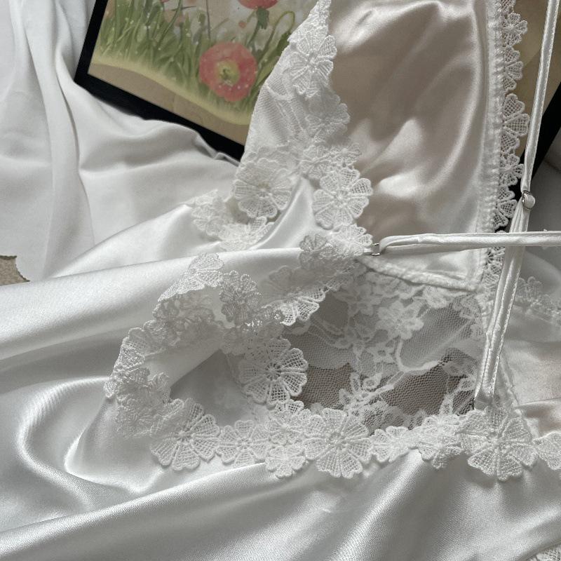 Sexy Spaghetti Strap Backless Nightgown with Chest Pad - Korean Style Spring/Summer Women's Pajamas