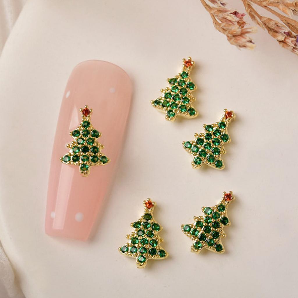 Christmas Nail Rhinestones,3D Nail Charms Santa Reindeer Socks Metal Nail Studs
