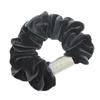 VINGTAINE Velvet Scrunchie Hair Accessory with Silver and Gray Plate, HS-92-S-GY,