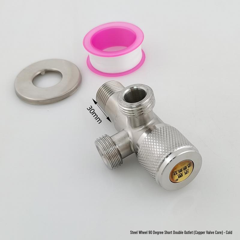 304 Stainless Steel Dual Outlet Hot/Cold Angle Valve Water Heater Diverter Switch