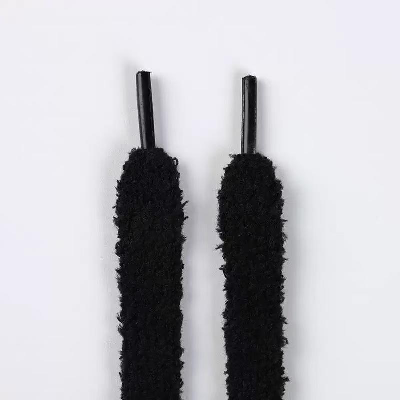 Lacci Soffici Larghi 1,3 cm per Scarpe Alte in Tela - Lacci in Morbida Pelliccia Sintetica, Stringhe Decorative Morbide di Ricambio