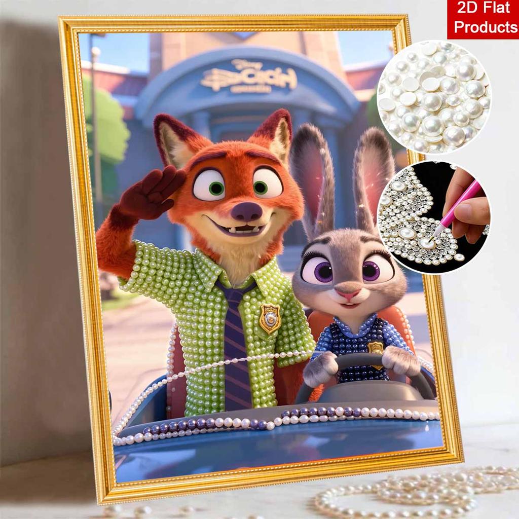 Disney Pearl Art DIY Nick  Judy Creative Pearl Style Illustrations  Pearl Art Gemstone Paintings Home Wall Decor Crafts