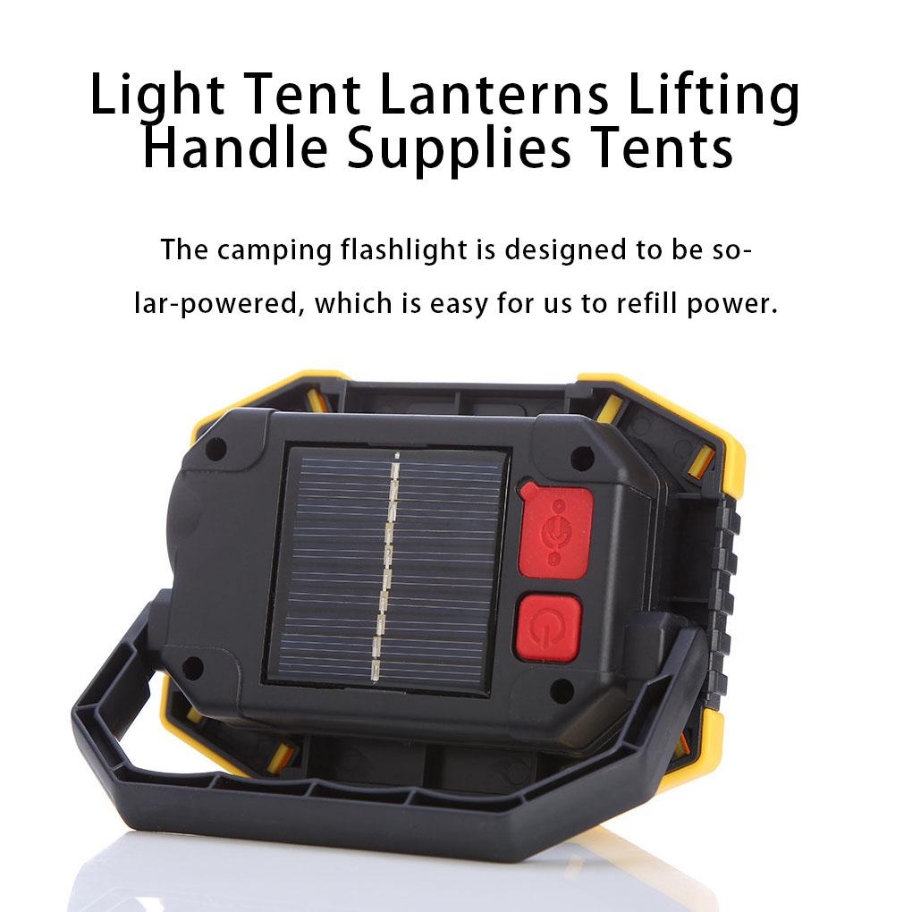 Solar-powered Camping Lantern Portable Rechargeable Handled Protective Cap USB Interface Tent Emergency Flashlight