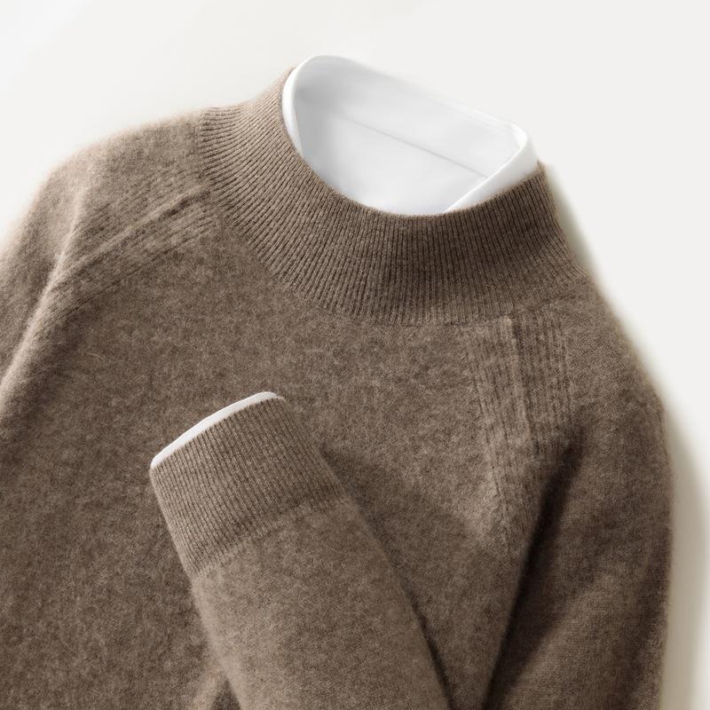 Autumn/Winter Cashmere Sweaters, Men'S Half-Turtleneck Cashmere Knitted Men'S Sweater, Base Layer For Loose And Warm Fit