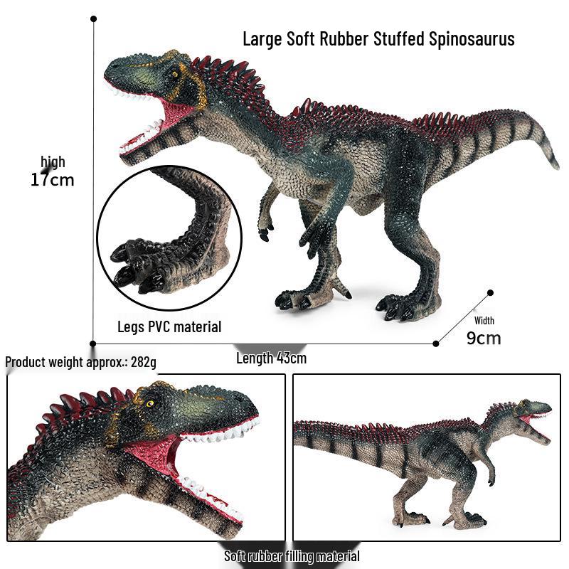 Large Soft Rubber Tyrannosaurus Rex & Allosaurus Dinosaur Model Toy for Kids