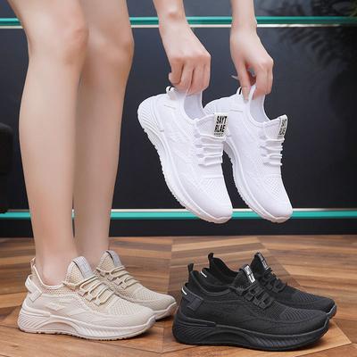 Damen Sommer Sportschuhe mit Fliegenstrick Vielseitig Rutschfest Atmungsaktiv Leicht Weiche Sohle Freizeitschuhe