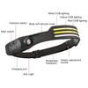 Strip COB Headlamp Super Bright Wide Beam Lightweight Rechargeable Head Light with Motion Sensor for Outdoor Fishing