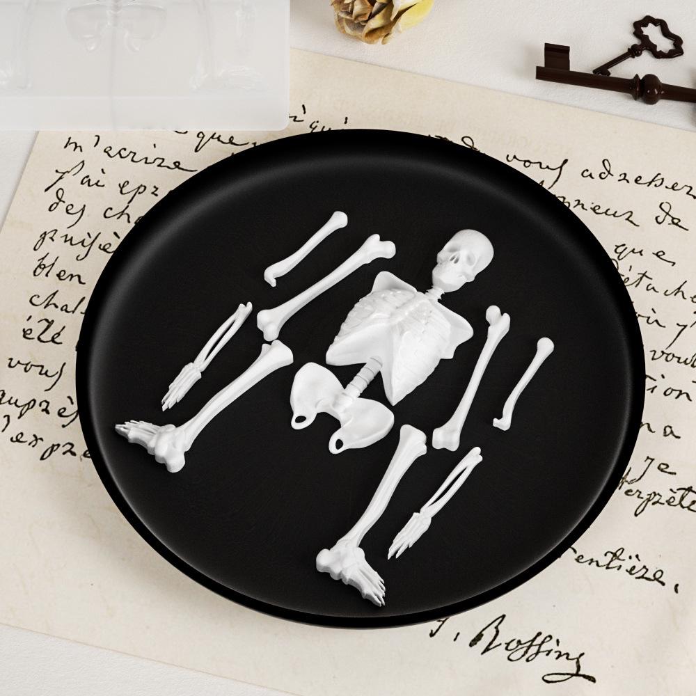 Poppy Halloween Skull Body Stand Silicone Mold for DIY Epoxy Resin and Plaster Ornaments