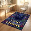 Ethereal Cat Theme Soft Crystal Velvet Rug Custom Name & Text Print Non Slip Floor Rug for Bedroom Living Room