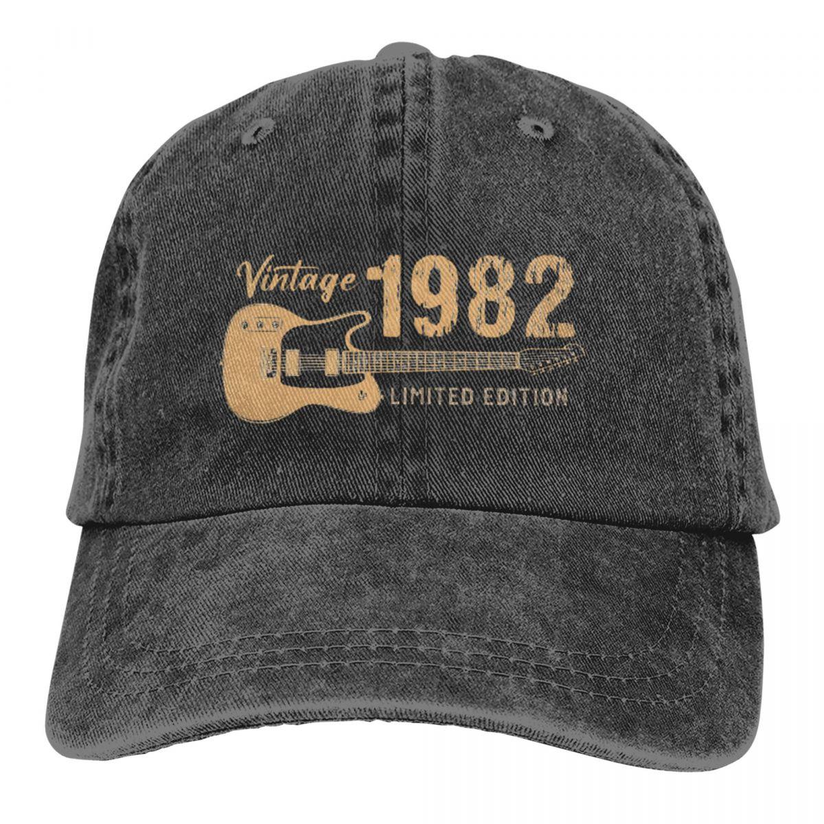 

Washed Unisex s Baseball Cap Guitar Trucker Snapback Caps Dad Hat Vintage 1982 A Special Year Golf Hats