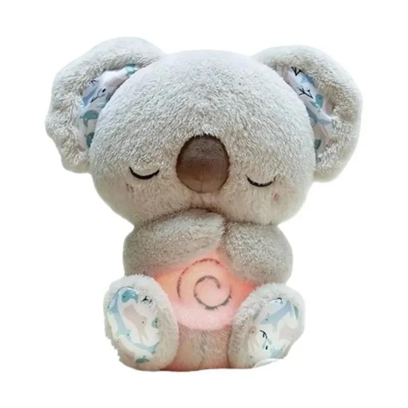 Baby Sound Machine Soothe Snuggle Breathing Otter Koala Sleep Plush Pillows Toy with Music Lights for Newborn Hanging Toy Gift