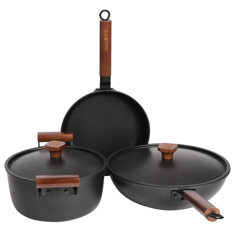 Aux Craftsman Cast Iron Wok Set