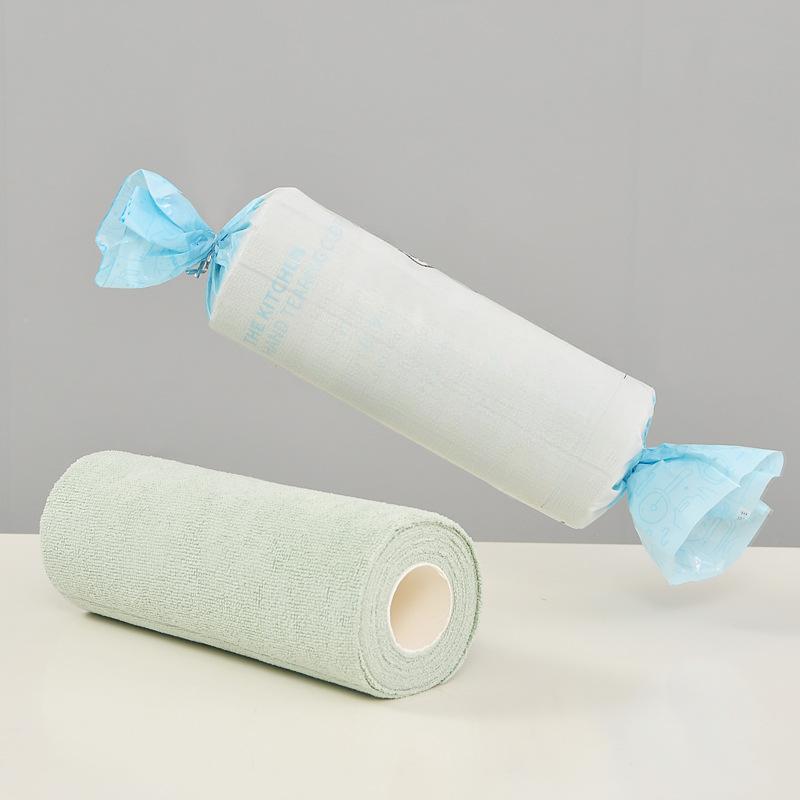 Cleaning Wipe Household Kitchen Cloth Microfiber Towel Rolls Dish Rags Wash Paper Towel Replacement 1 Roll of 20 Sheets