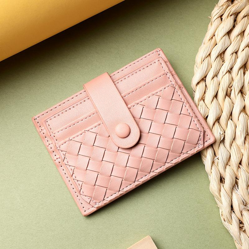 Card Bag Women's Small ID Cover, High-quality Texture Card Cover, Exquisite Change Bag Weaving.