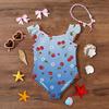 Bañador de una pieza para niña Verano Estampado de Frutas Sin Mangas Informal Moda Traje de baño para Niños Ligero Cómodo